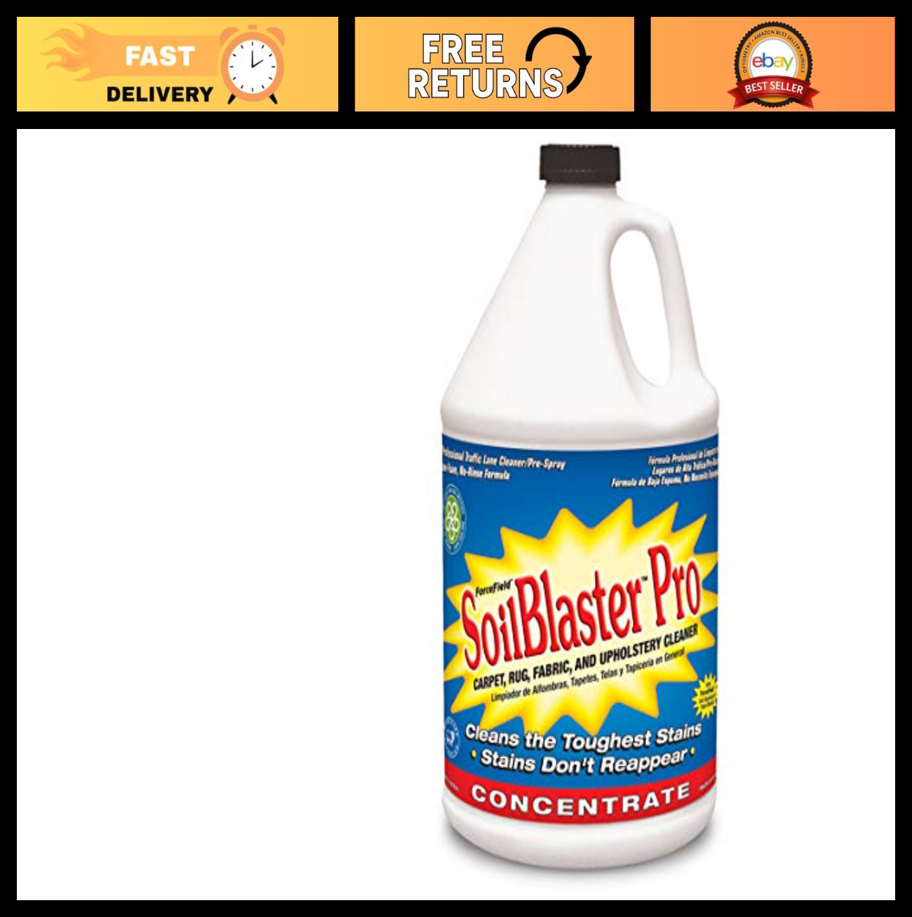 Stain Remover Concentrate for Clothes, Carpets & Upholstery – 1 Gallon SoilBlast