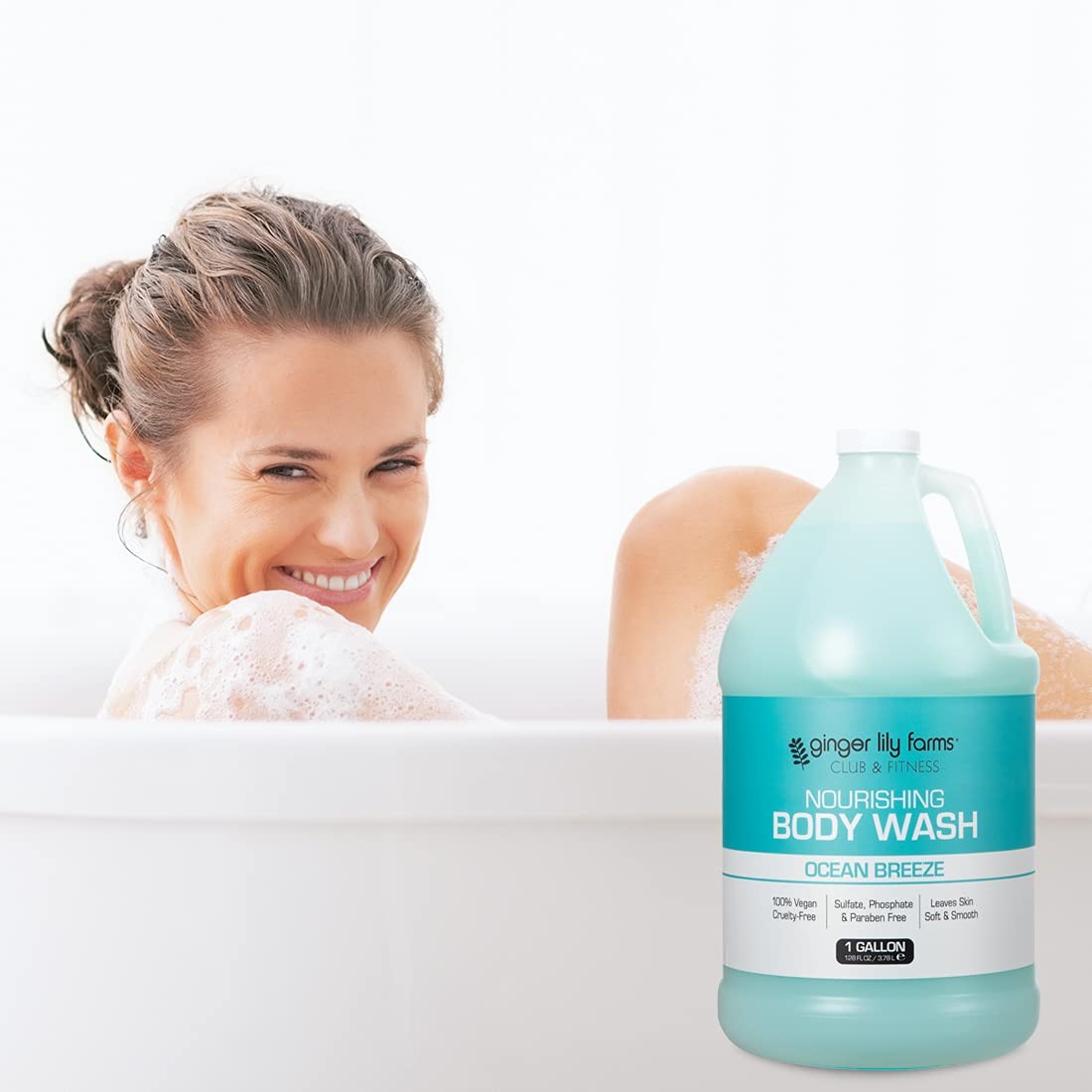 Ginger Lily Farms Club & Fitness Nourishing Body Wash, 100% Vegan & Cruelty-Fr