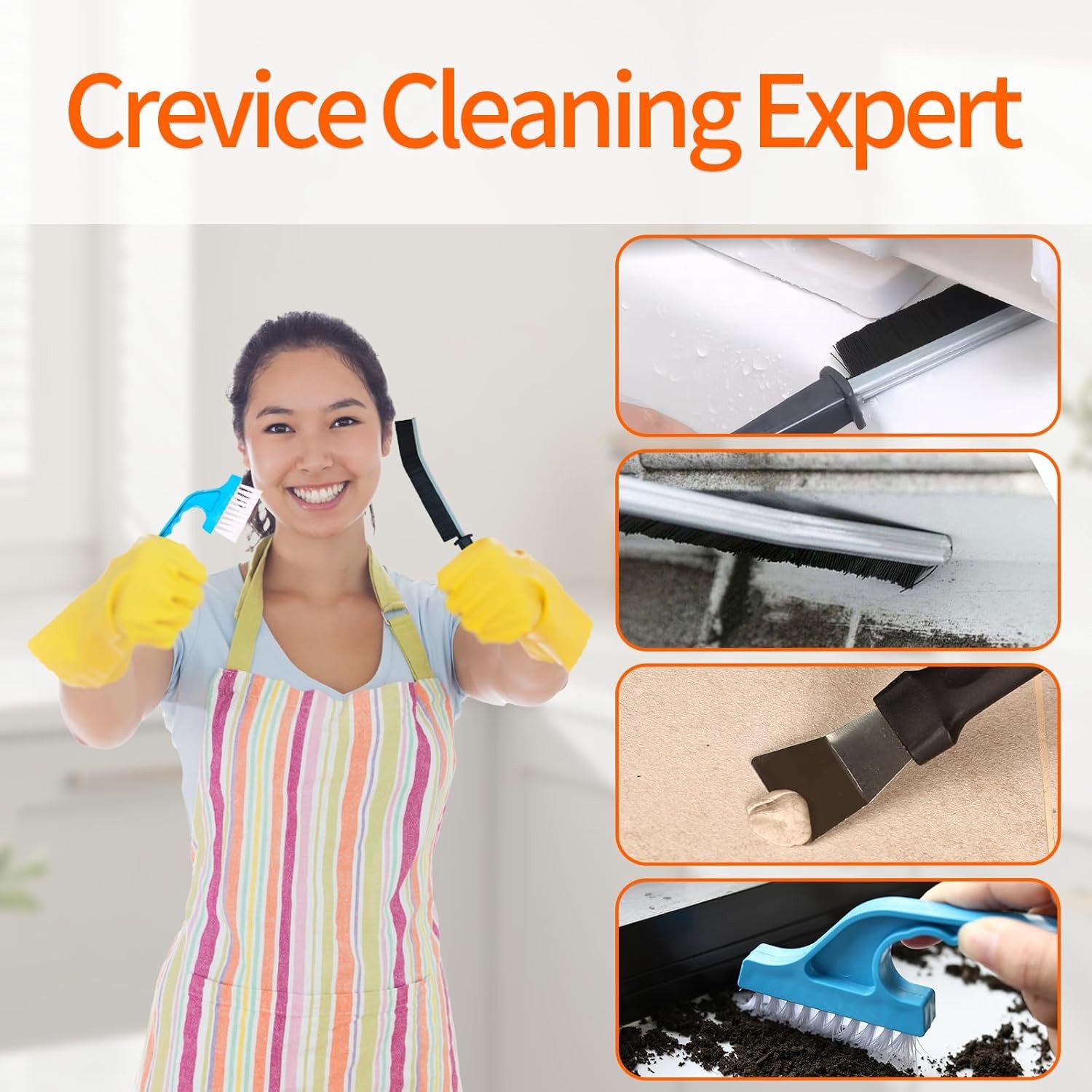 20 PCS Crevice Cleaning Brush Set – Multi-Purpose Hard Bristle Brushes for Deep