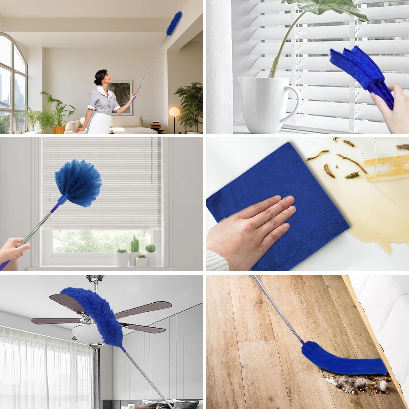 Dusters for Cleaning 9 in 1 Kit 100” Feather with Extension Pole Retractable