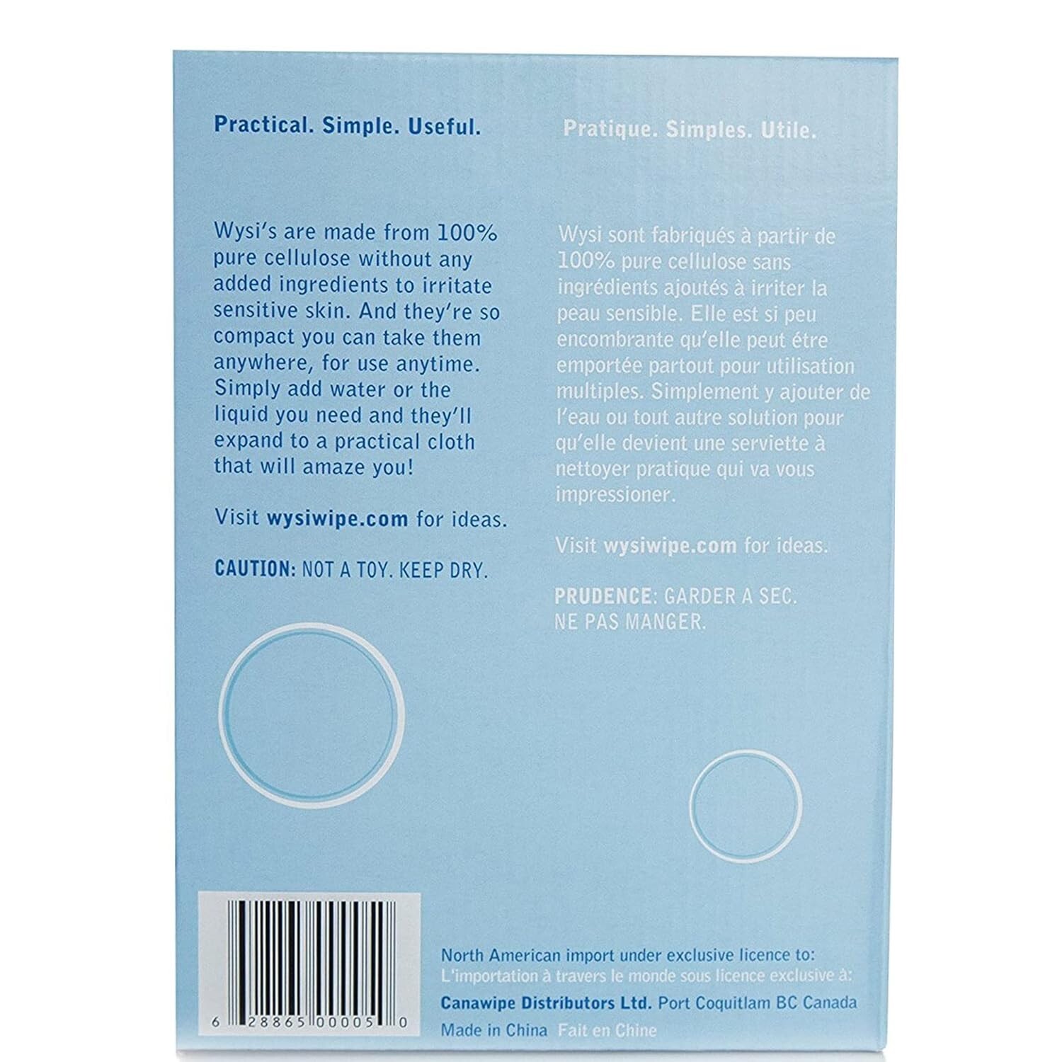 WYSI Multi-Purpose Expandable Wipes Add Water Box of 1000 Compressed Tablets NEW