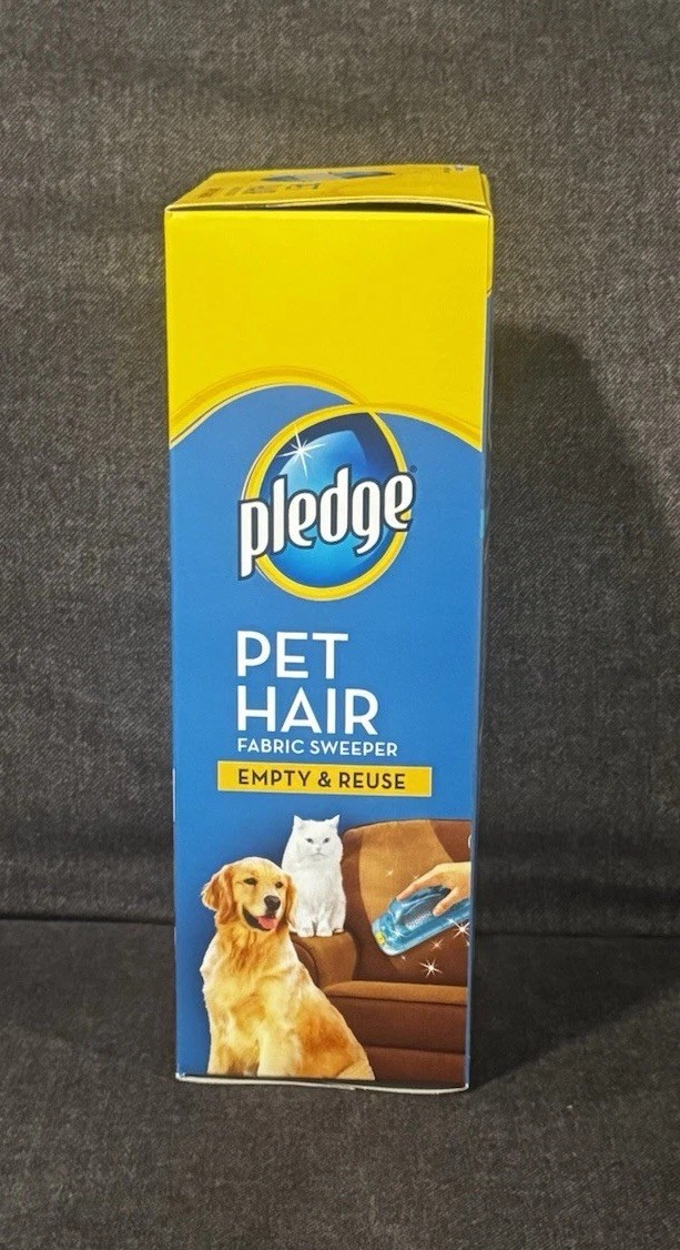 NEW Pledge Pet Hair Fabric Sweeper For Pet Hair – Empty & Reuse NIB