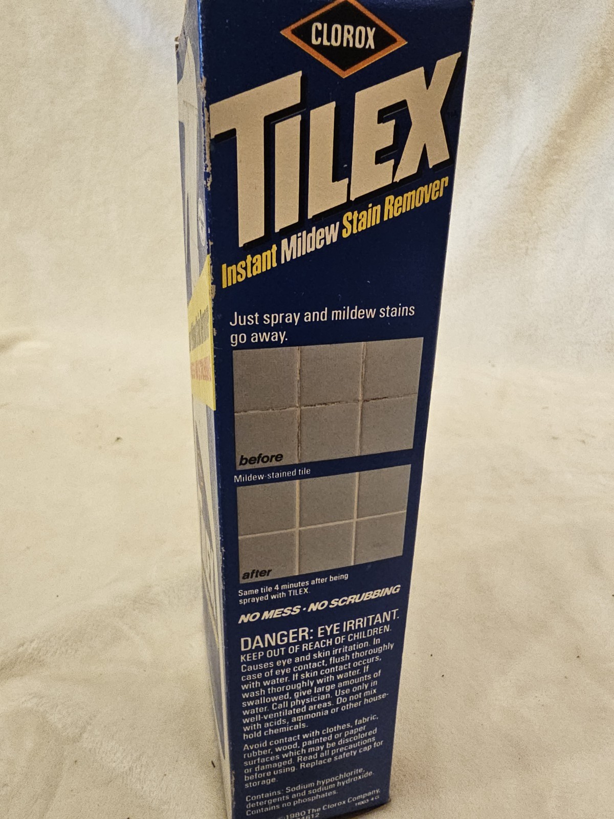 Vintage 1980 Clorox Tilex Instant Mildew Remover 16oz Bottle Box Prop Display