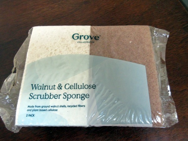 new 2 Pack Grove Collaborative Walnut & Cellulose Scrubber Sponge, non-abrasive
