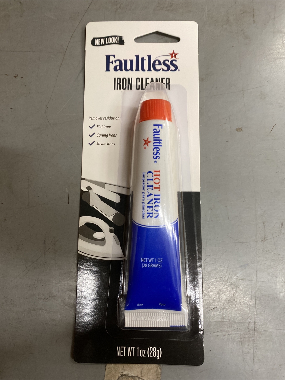 Faultless Hot Iron Cleaner NEW 1 oz Tube Removes Residue Steam Flat Curling Iron