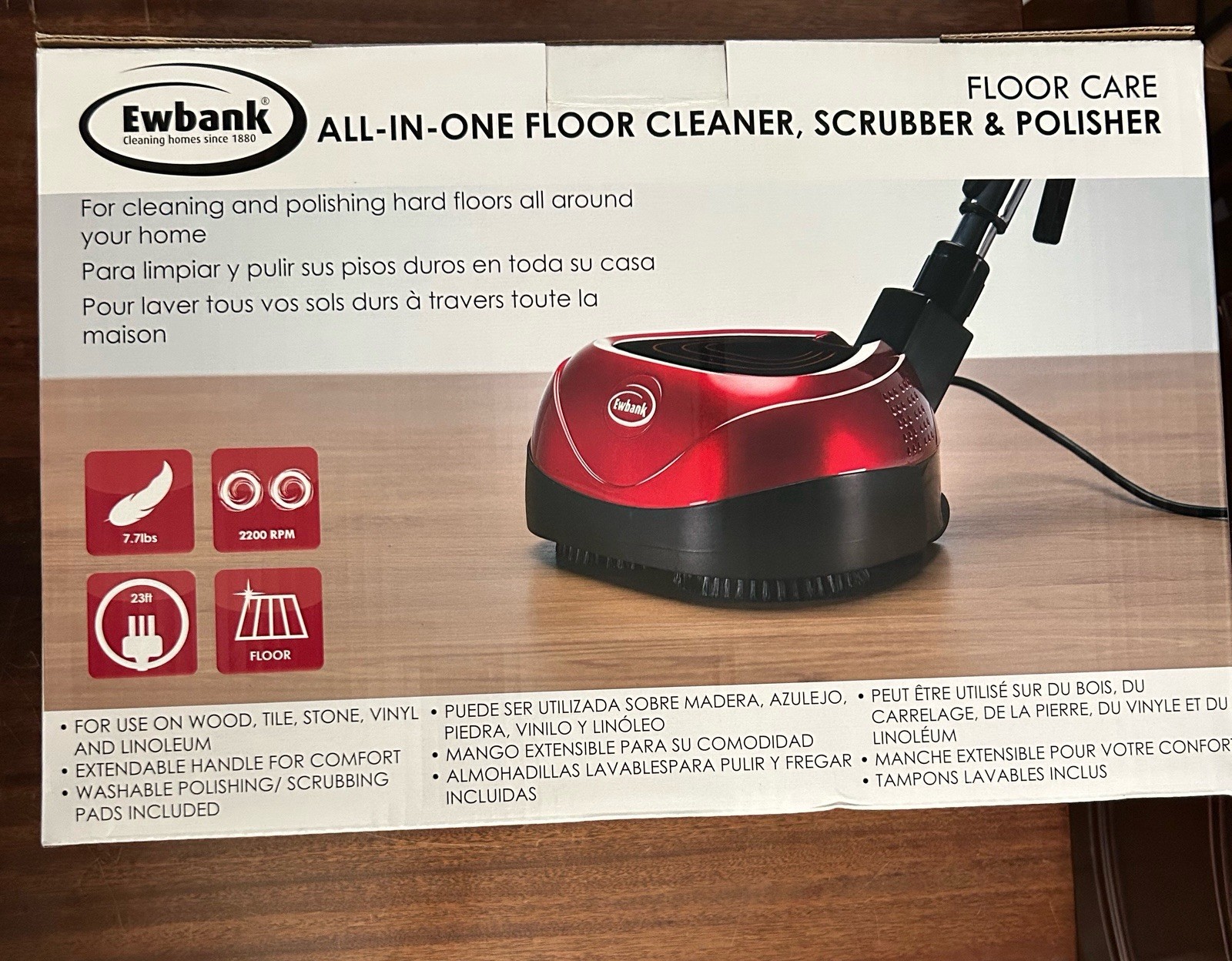 Ewbank EP170 All-in-One Floor Cleaner, Scrubber & Polisher – 2200 RPM Power