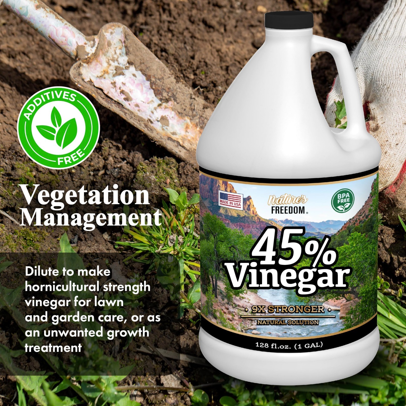 45% Concentrated Vinegar with Funnel – Multi-Purpose – 8 Gallons