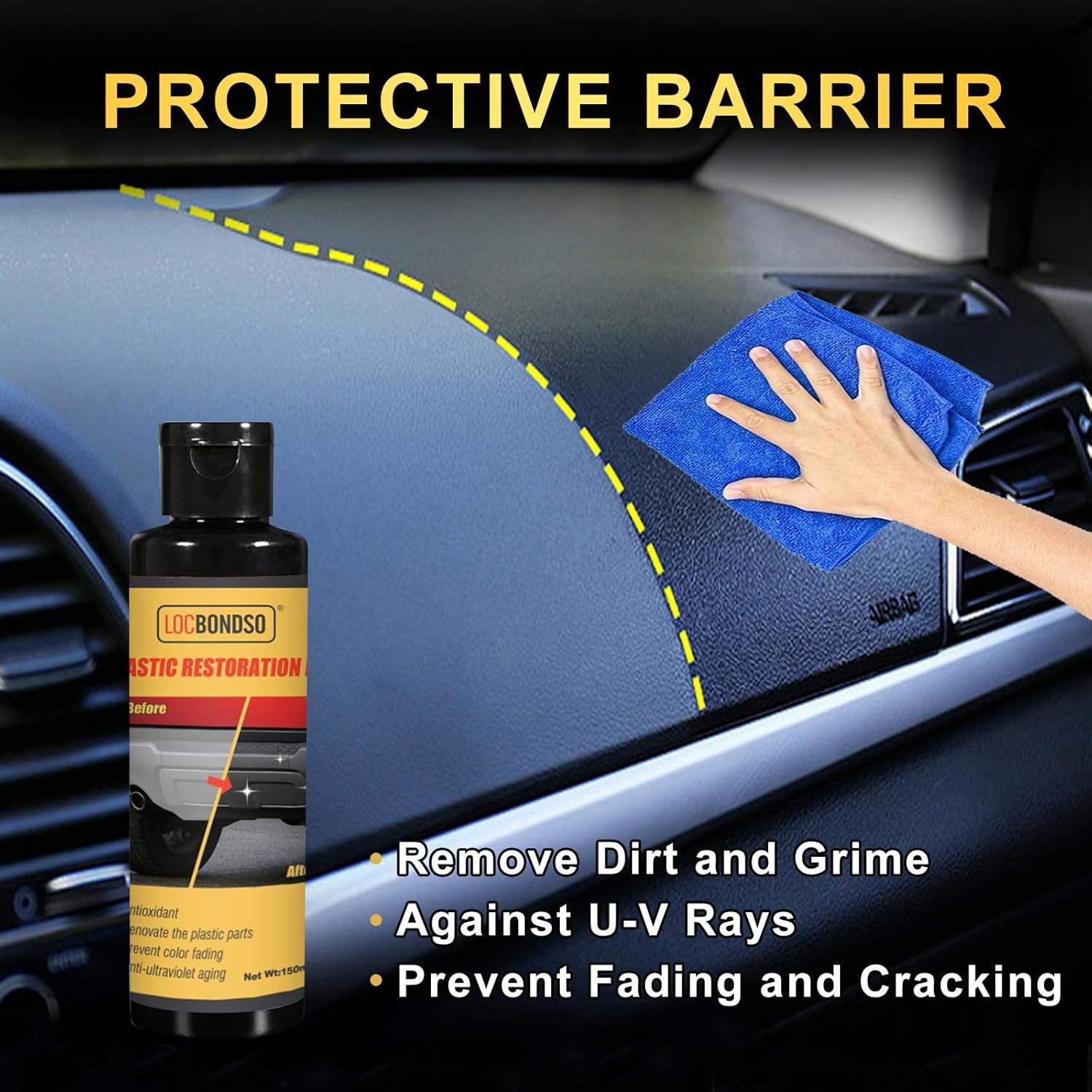 Plastic Restorer for Cars, Black Trim Restorer, Back to Black Plastic Restorer f