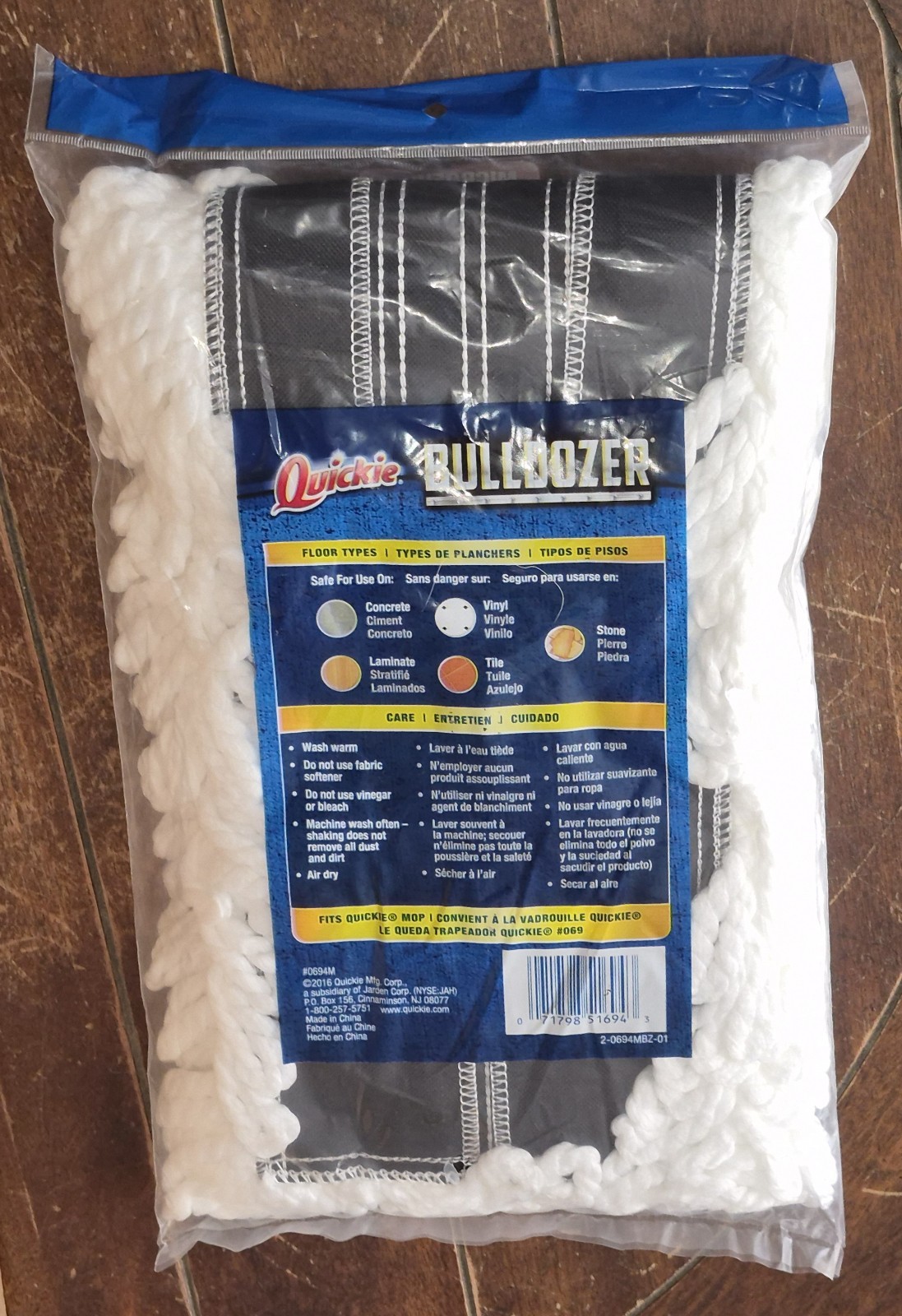 Quickie BULLDOZER Microfiber 24″ Dust Mop Refill #0694M