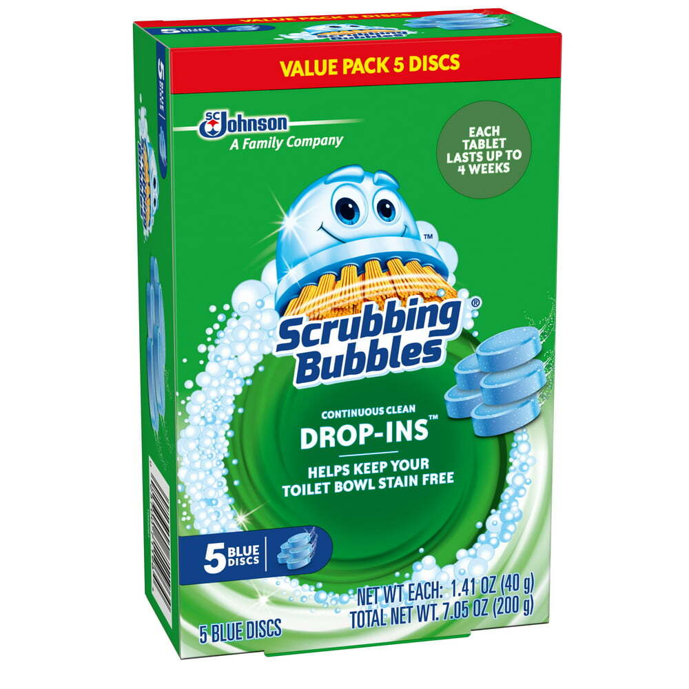 Scrubbing Bubbles Continuous Clean Drop Ins Toilet Cleaner 5 Blue Discs 7.05 Oz