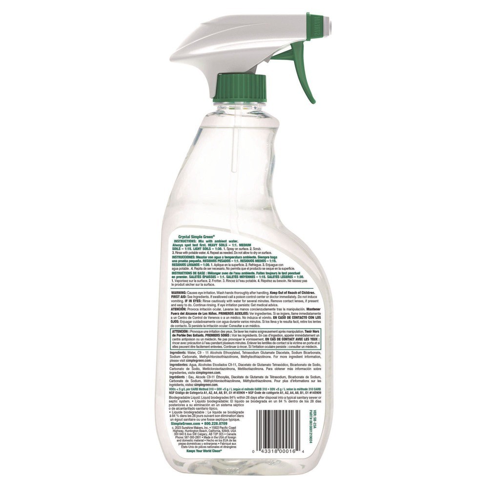 Simple Green 19024 24 oz Spray Bottle Industrial Cleaner/Degreaser (12/CT) New