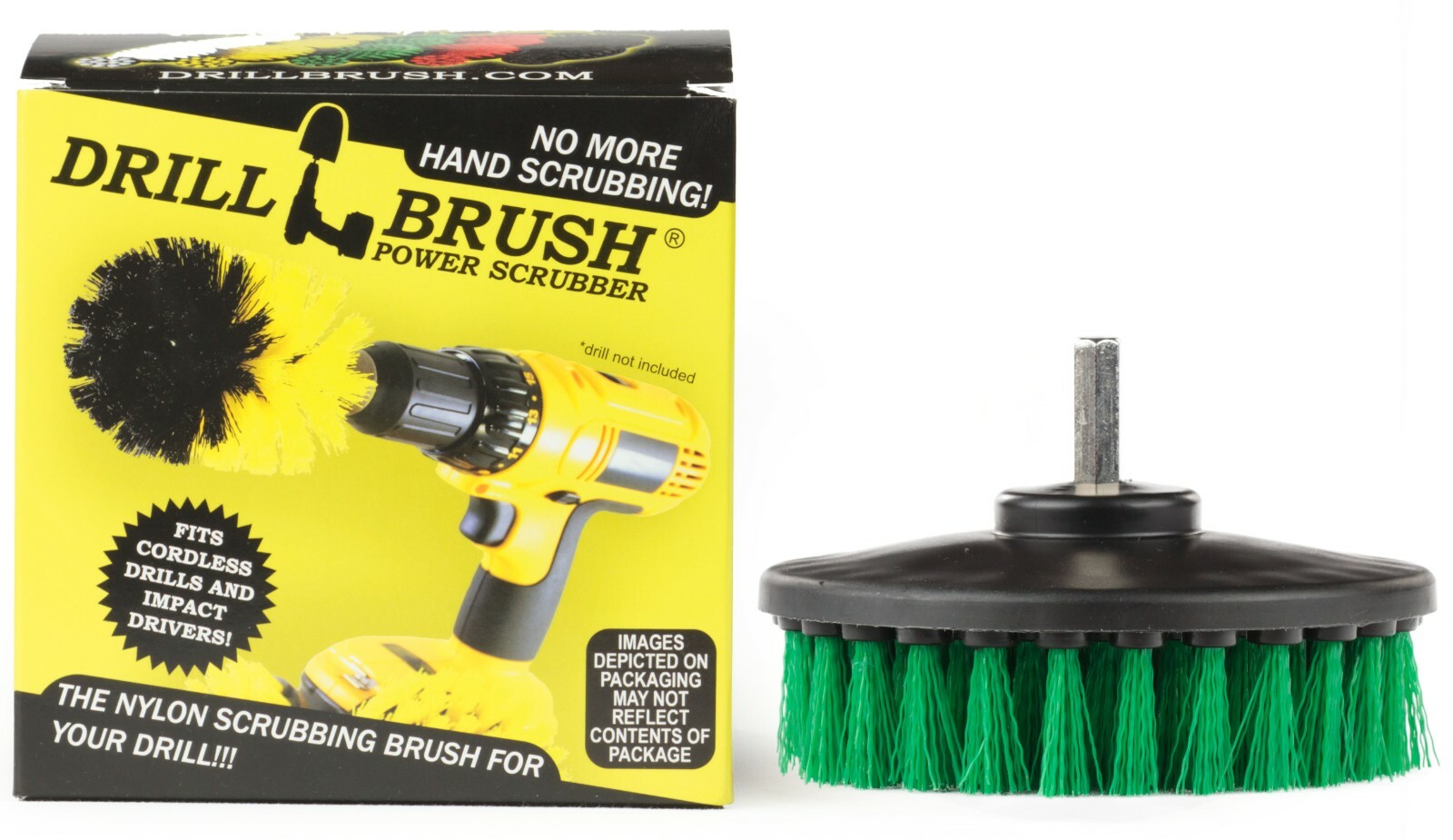 5 Inch Diameter Green Medium Stiffness Drill Brush Attachment by Drillbrush