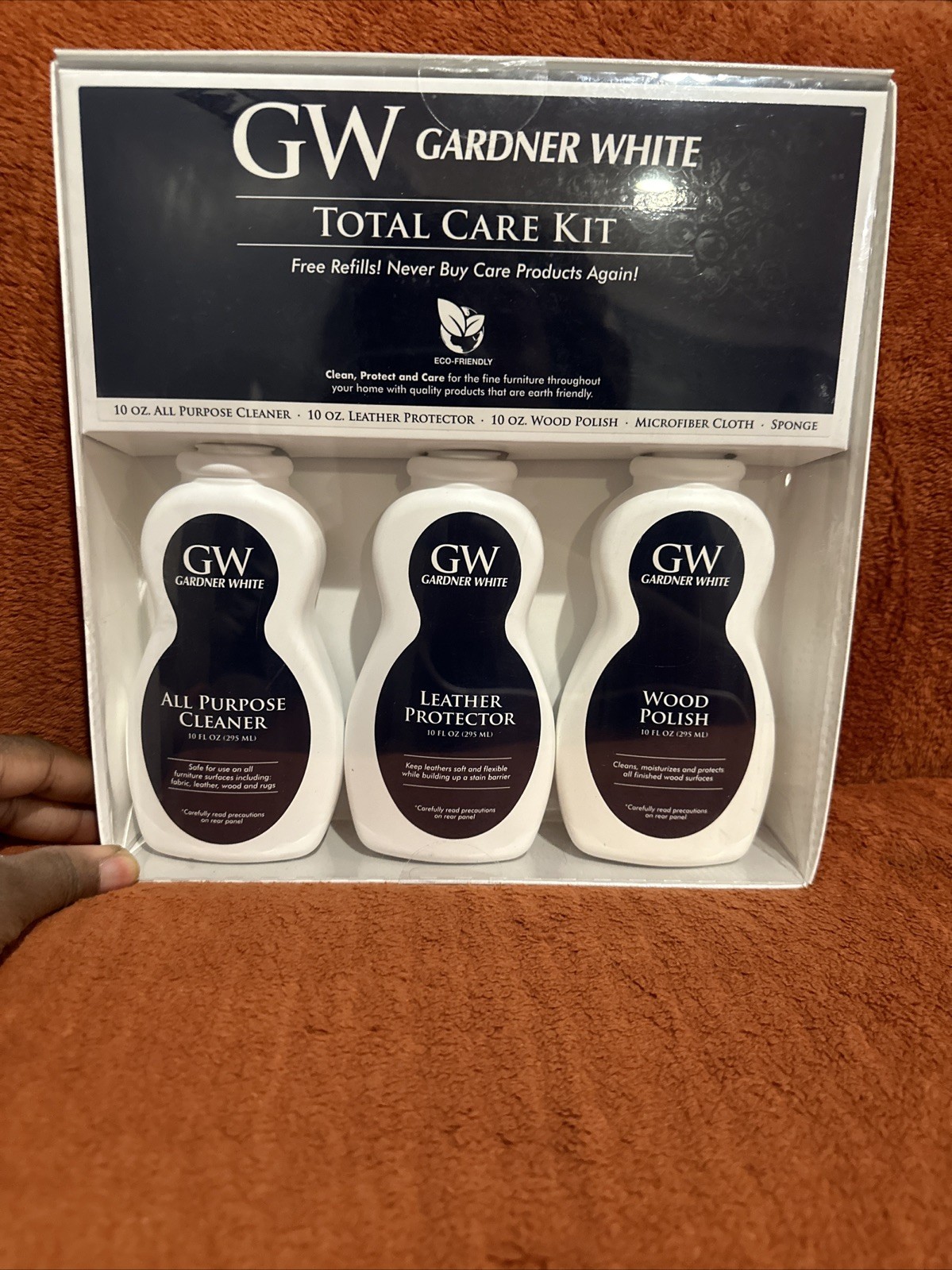 Gardner White Total Care Kit All Purpose Cleaner Leather Protector Wood Polish