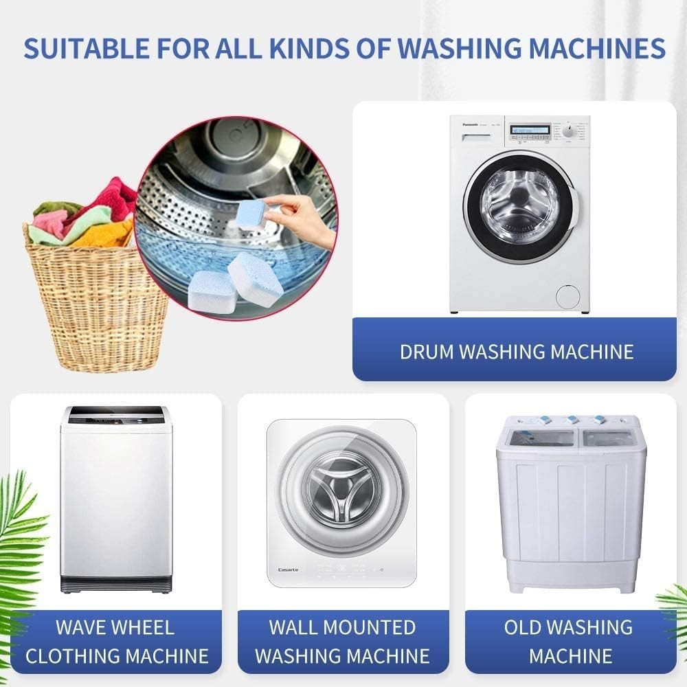 30 Pack Washing Machine Cleaner Tablets, Solid Washer Deep Cleaning Tablet, C…