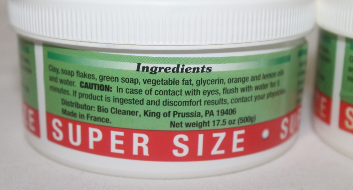2 X Bio Cleaner Citrus All Natural Multi Purpose Clay Super Size 17.5 Oz Each