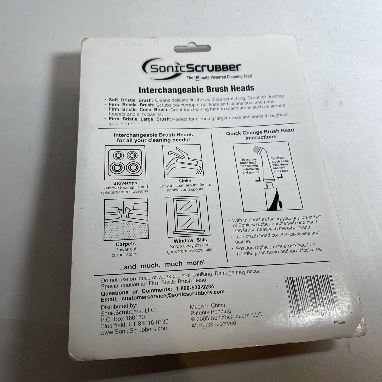 Sonic Scrubber Kitchen & Household Power Cleaner & 4 Brush Head Pack – New