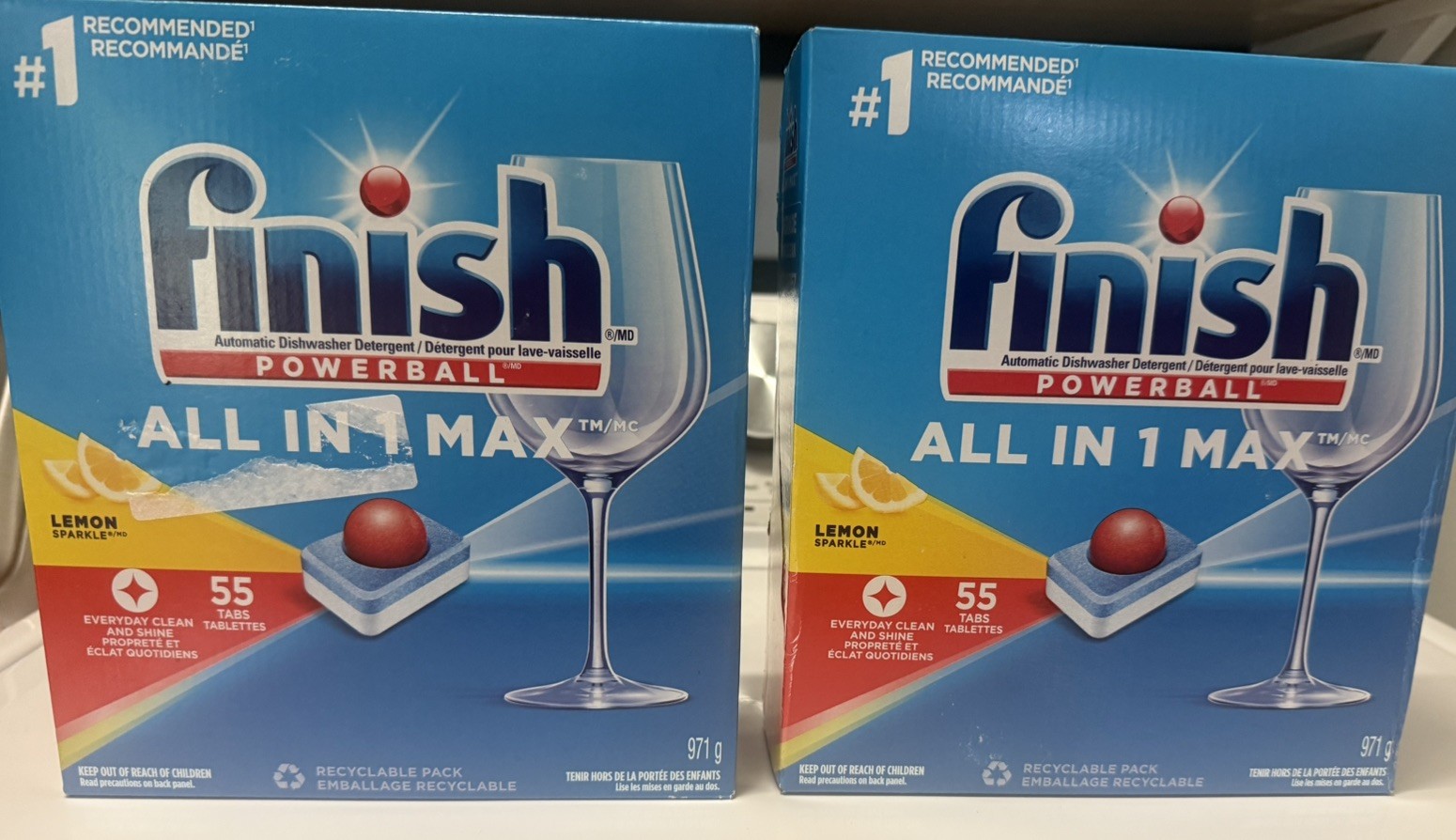 Finish Poweball All In One Max 55 Tablets Lemon Sparkle – Lot Of 2 Boxes