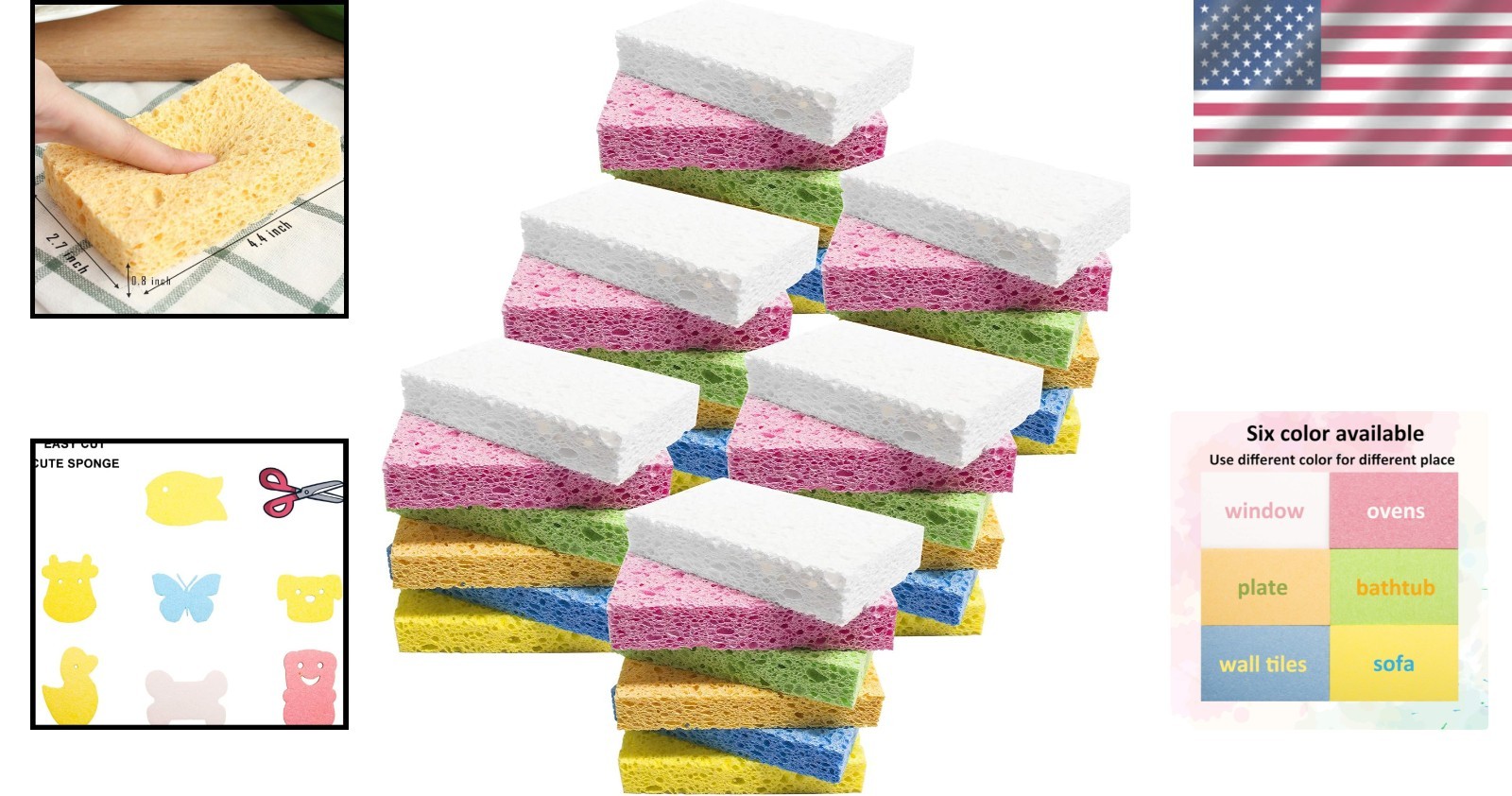 Long-Lasting Non-Scratch Kitchen Sponges – 36 Pack