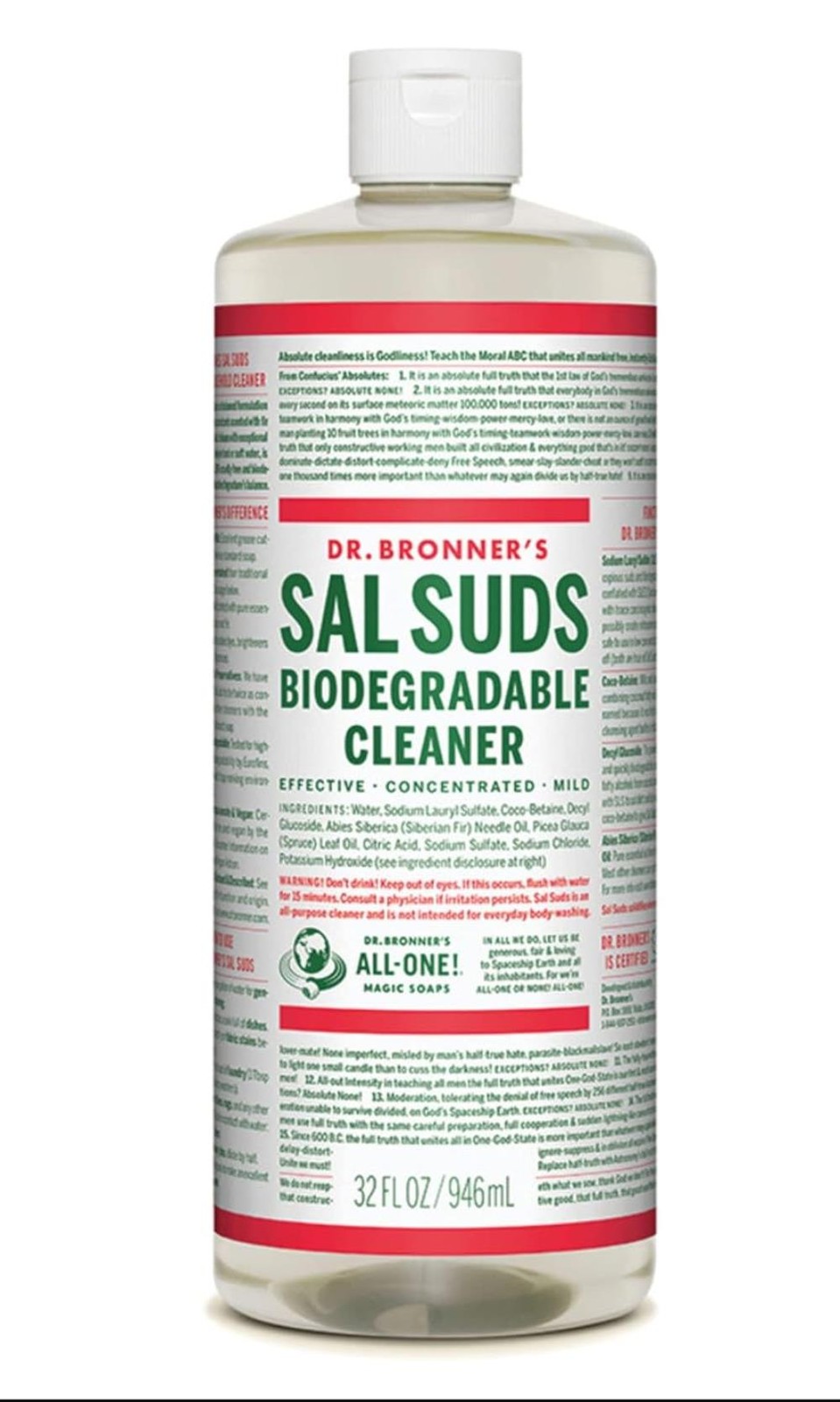 Dr. Bronner’S – Sal Suds Biodegradable Cleaner – 32 Ounces MILD