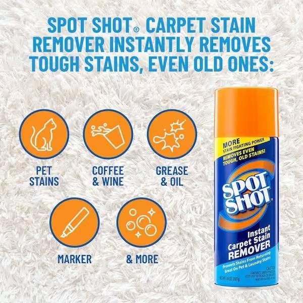 Spot Shot Instant Carpet Stain Remover Aerosol, 21 oz. Cans pack of 3