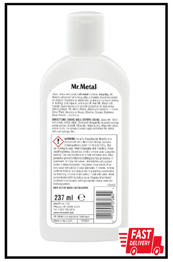 Mr. Metal Metal Polish Liquid All Metal Multipurpose Cleaner, Non-Abrasive, Inst