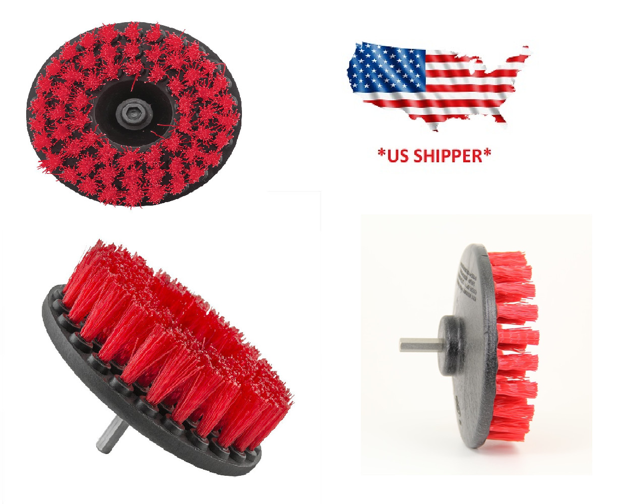 (2-Pack) 5 inch drill brush Heavy & Medium scrub combo car wall tile clean