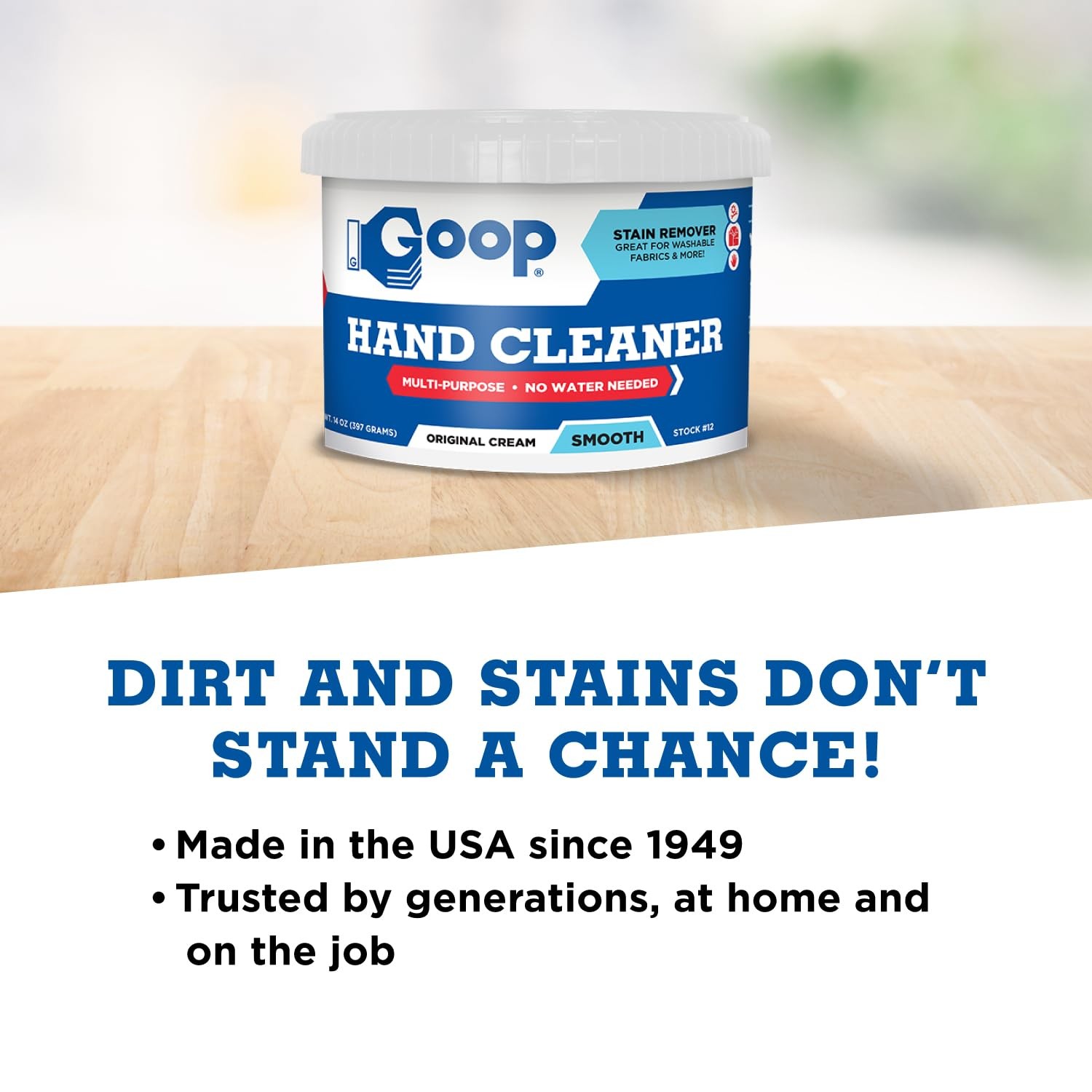 Original Multi-Purpose Waterless Hand Cleaner and Stain – 14 oz Can (Pack of 3)