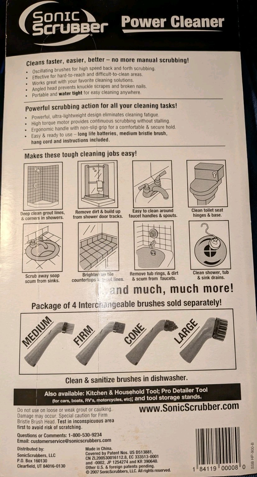 Sonic Scrubber ~ Bathroom Power Cleaner Tool