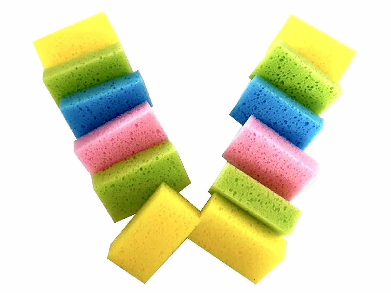 2 X 12 Pieces Shining Multi-Use Cleaning Sponge Kitchen Total 24 Pieces
