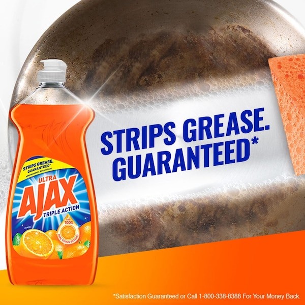 Ajax 144678 Dish Soap, Bottle, 28 Oz, Orange, Liquid, Pk9