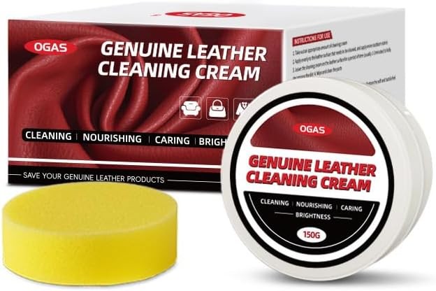 Leather Cleaner and Conditioner, Cleaning & Recoloring Cream for Leather Furnitu