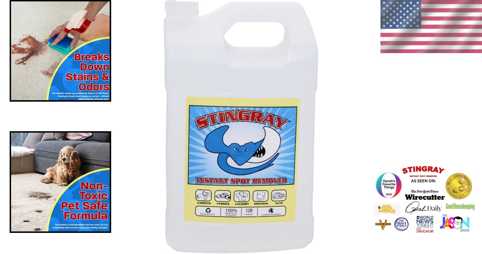 Eco-Friendly 1 Gallon Fabric Spot Remover – Biodegradable & Non-Toxic Solution