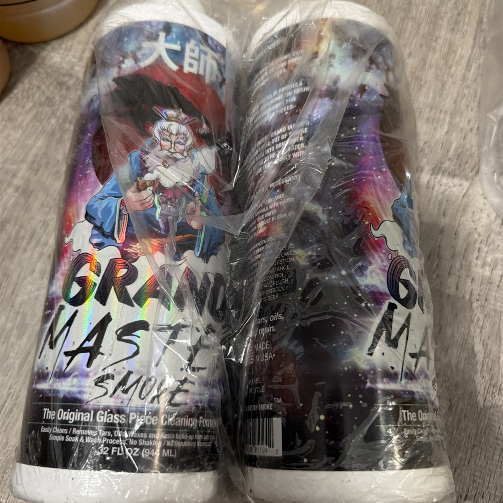 2 Pack 32oz Soak and Wash Biodegradable Bong Cleaner Glass Pipe & Hookah Cleaner