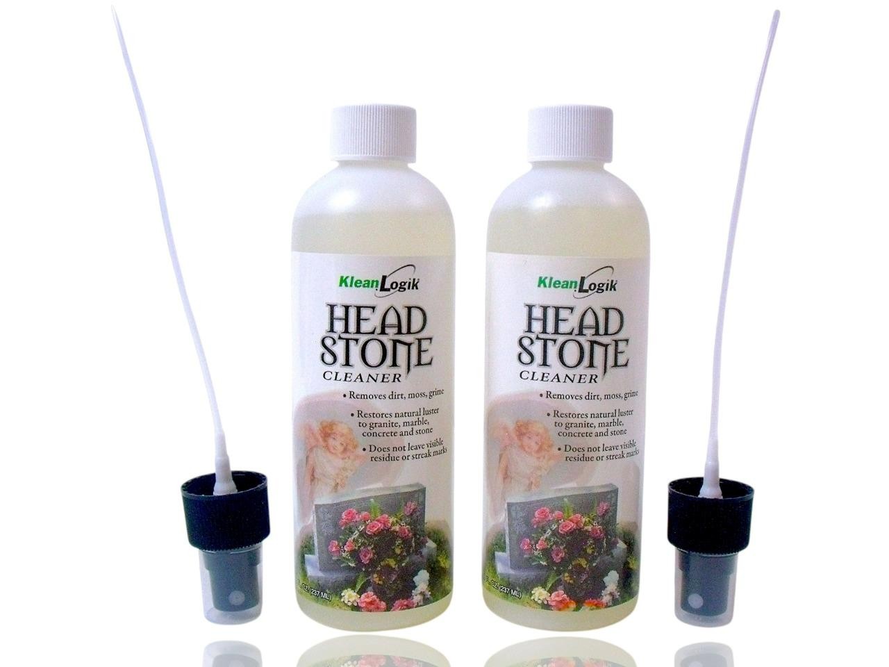 (2-Pack) Headstone Cleaner for Graves Memorials Tombstone Spray 8oz. Klean Logik