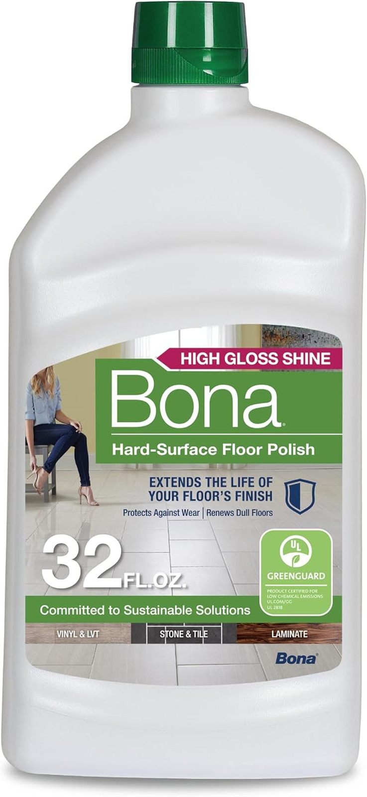 Multi-Surface Floor Polish – 32 Fl Oz – High Gloss Shine – Protects and Renews S