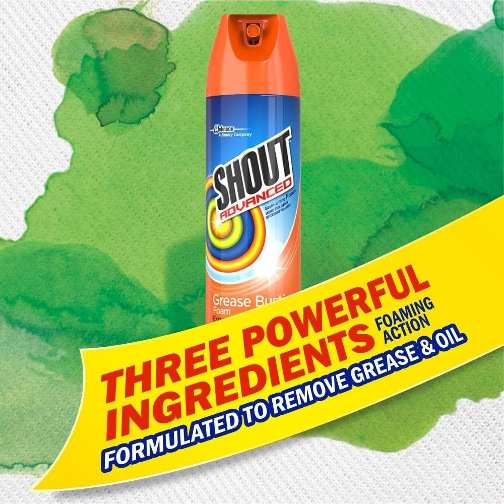 Powerful Shout Foaming Stain Remover | 36 oz Pack of 2 for Stubborn Stains