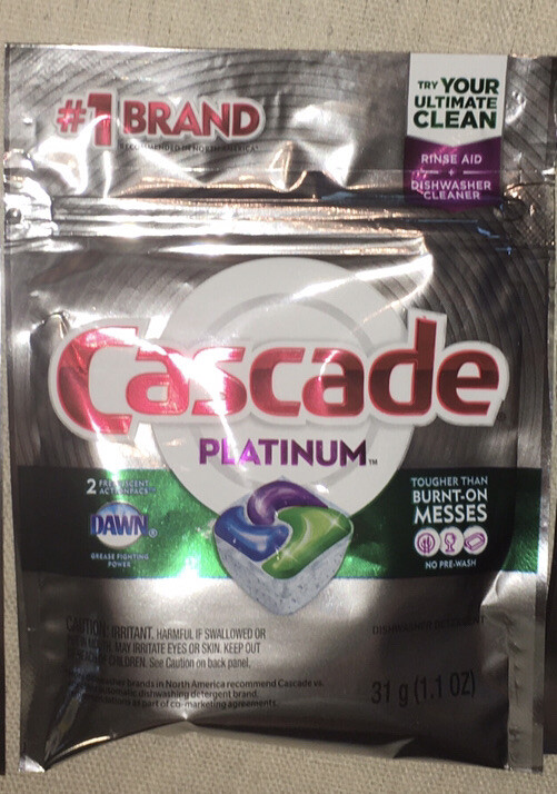 Cascade Platinum Dishwasher Cleaner Rinse Aid Dawn 2 Action Pacs Fresh Scent X 3