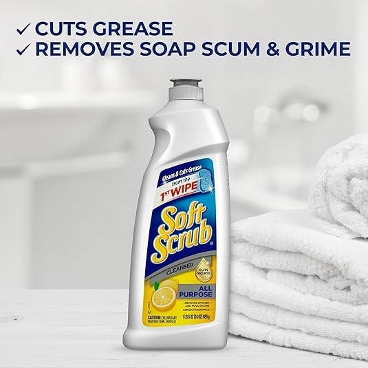 Soft Scrub All Purpose Surface Cleanser, Lemon, 24 Fluid Ounces