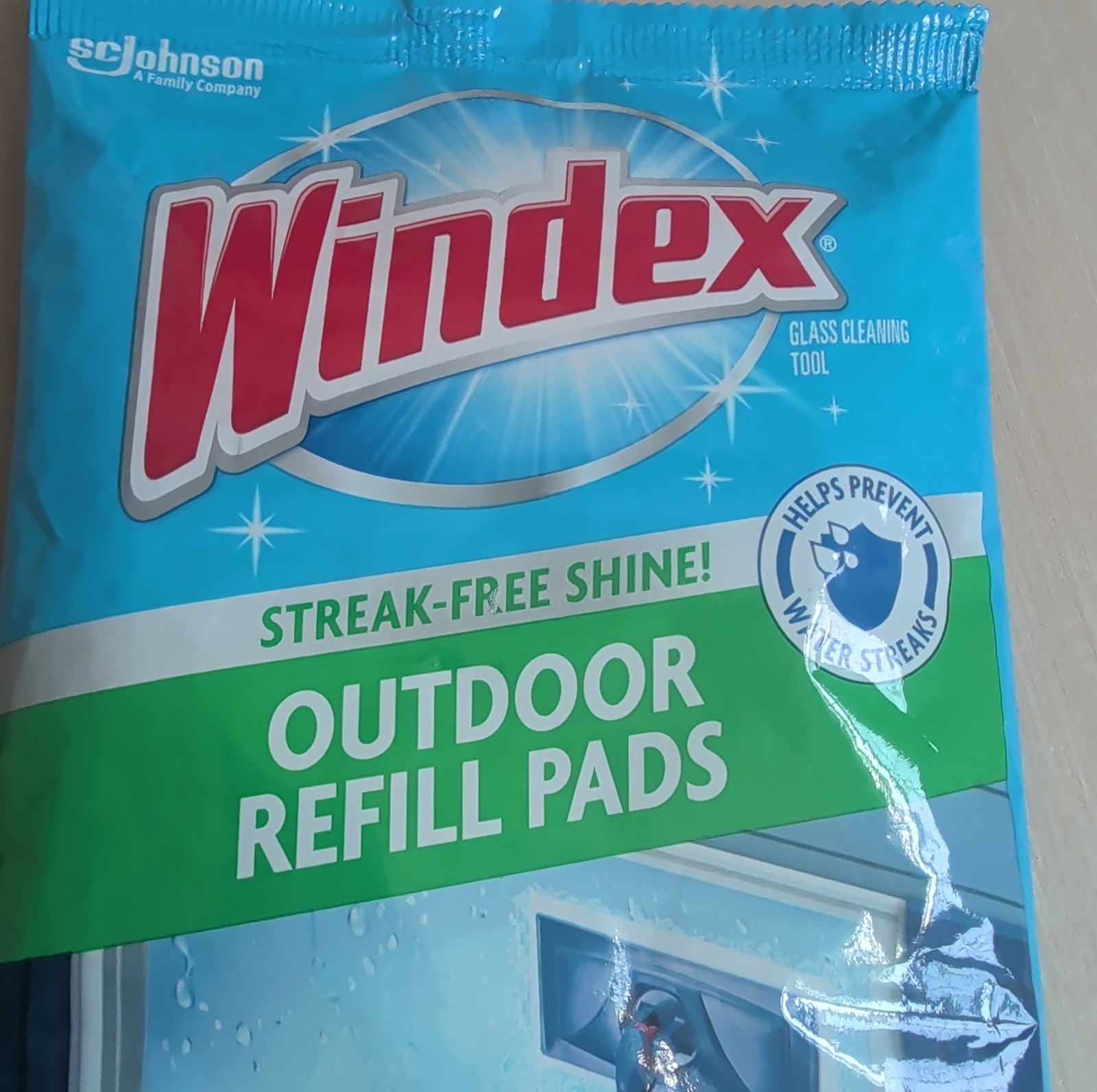 NEW Windex Outdoor Refill Pads for Cleaning Glass Windows 1 package 2 Pads