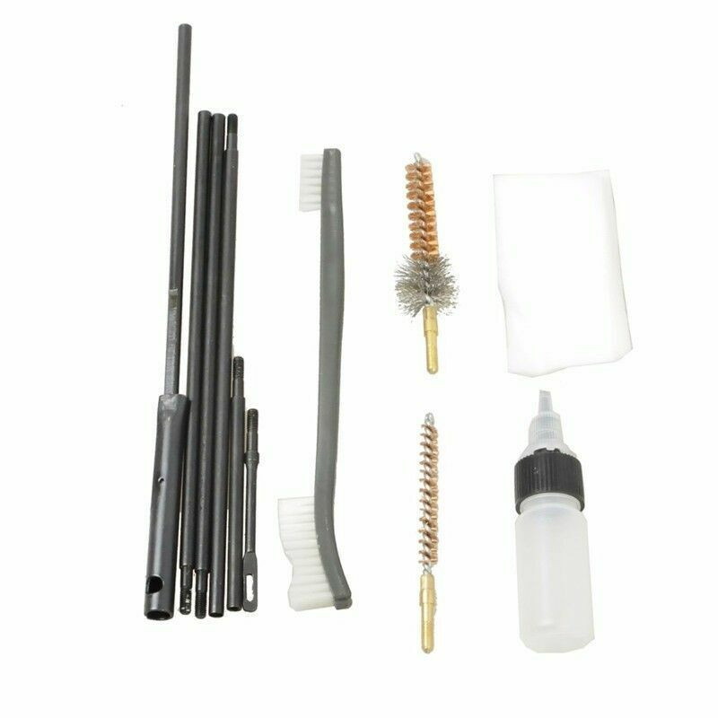 10 Pcs .22 22LR .223 556 Rifle Gun Cleaning Kit Nylon Brush Cleaner with Pouch
