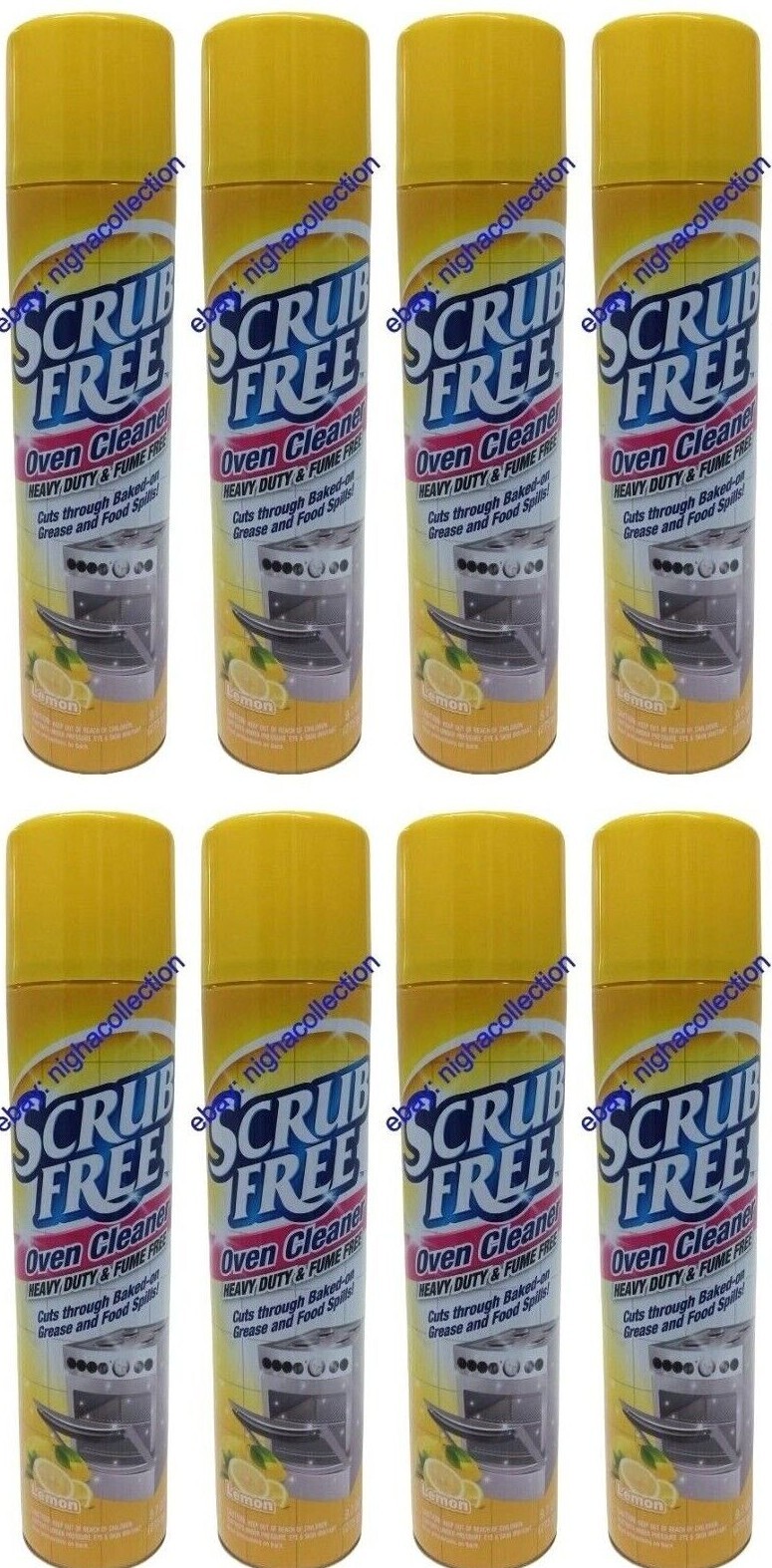 8 X Scrub Free Oven Cleaner Heavy Duty & Fume Free Cuts Through Baked On 9.7 oz