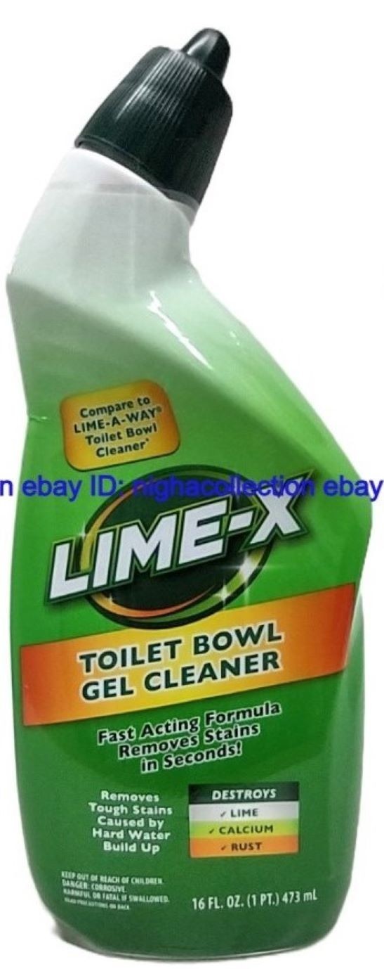 ( 4 ) Lime-x Liquid Toilet Bowl Gel Cleaner, Removes Lime Calcium Rust 16 oz Ea