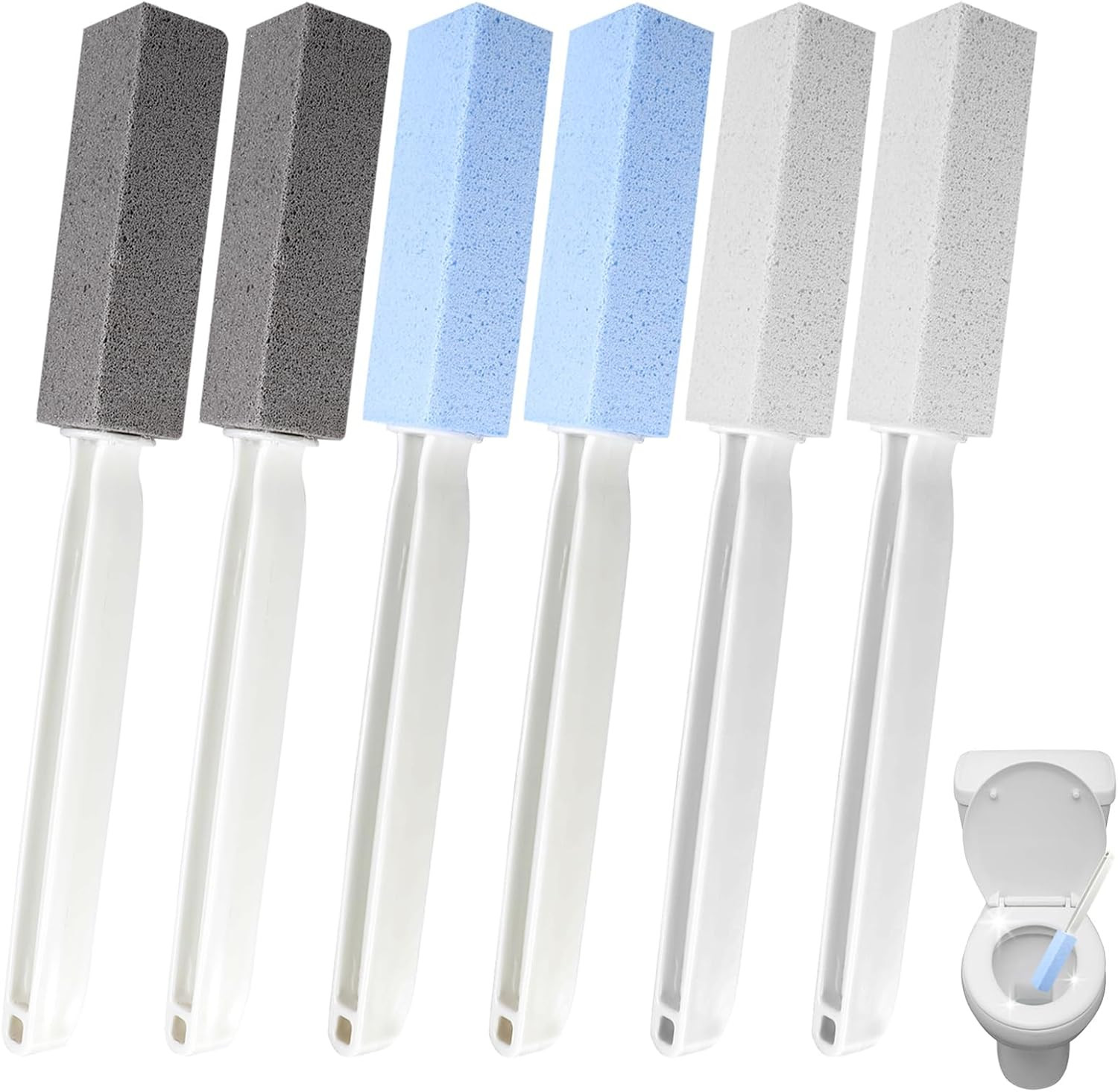Pumice Stone 6 Packs Long Handle Toilet Bowl Cleaner Eco Friendly Toilet Stai…