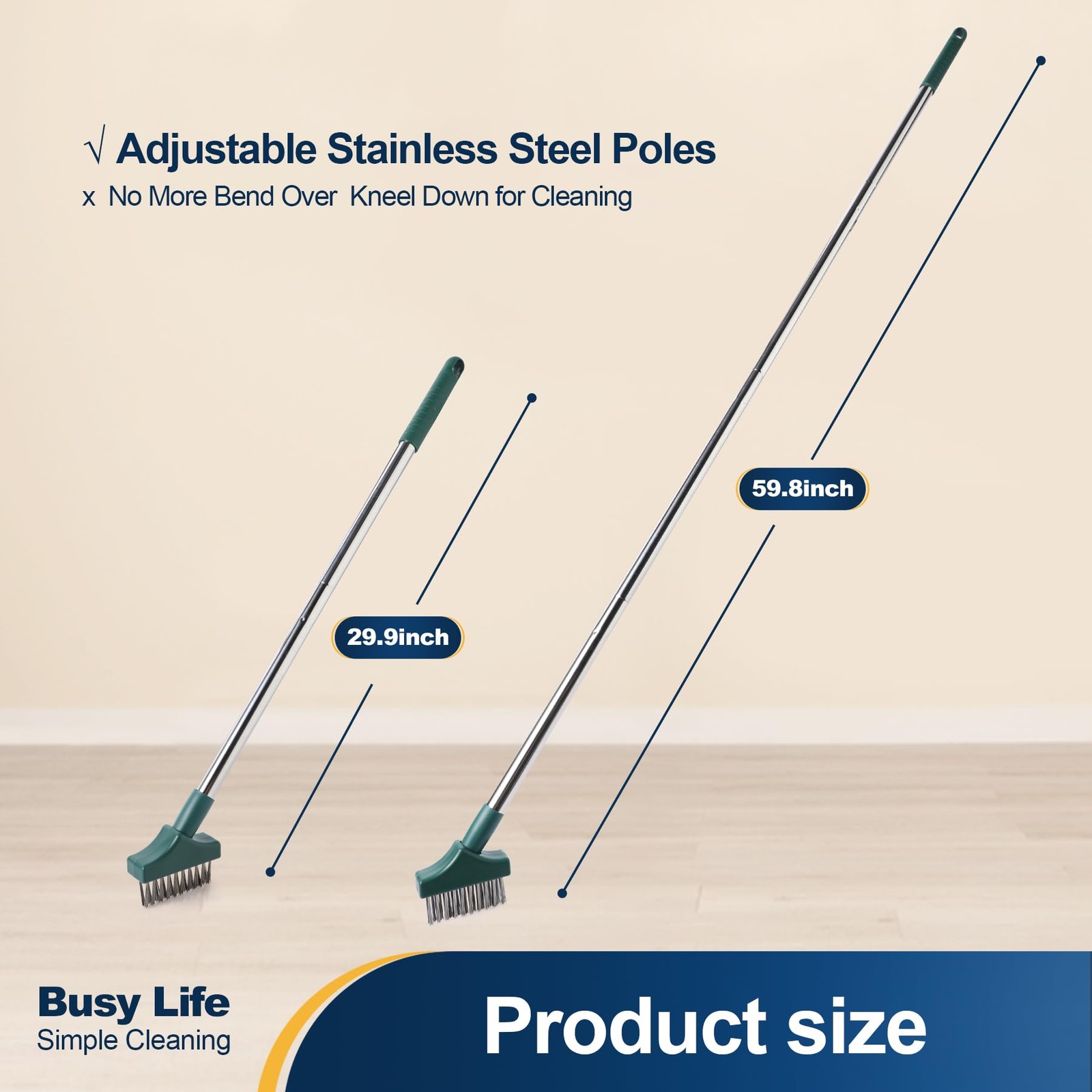 Moss Remover – Crevice Cleaning Tool, Moss Brush, Wire Metal Brush, Deck Clea…