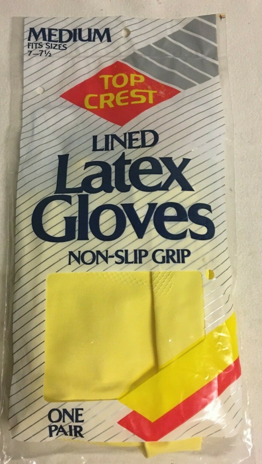 Top Crest Lined Non-Slip Grip Latex Gloves Size Medium 7-7 1/2 NIP!