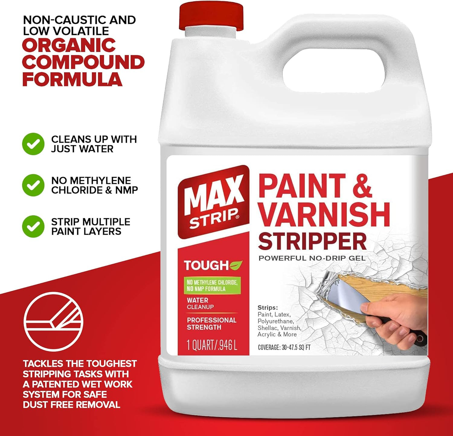 Professional Strength Paint and Varnish Stripper – 1 Gallon – Strips Paint, Late