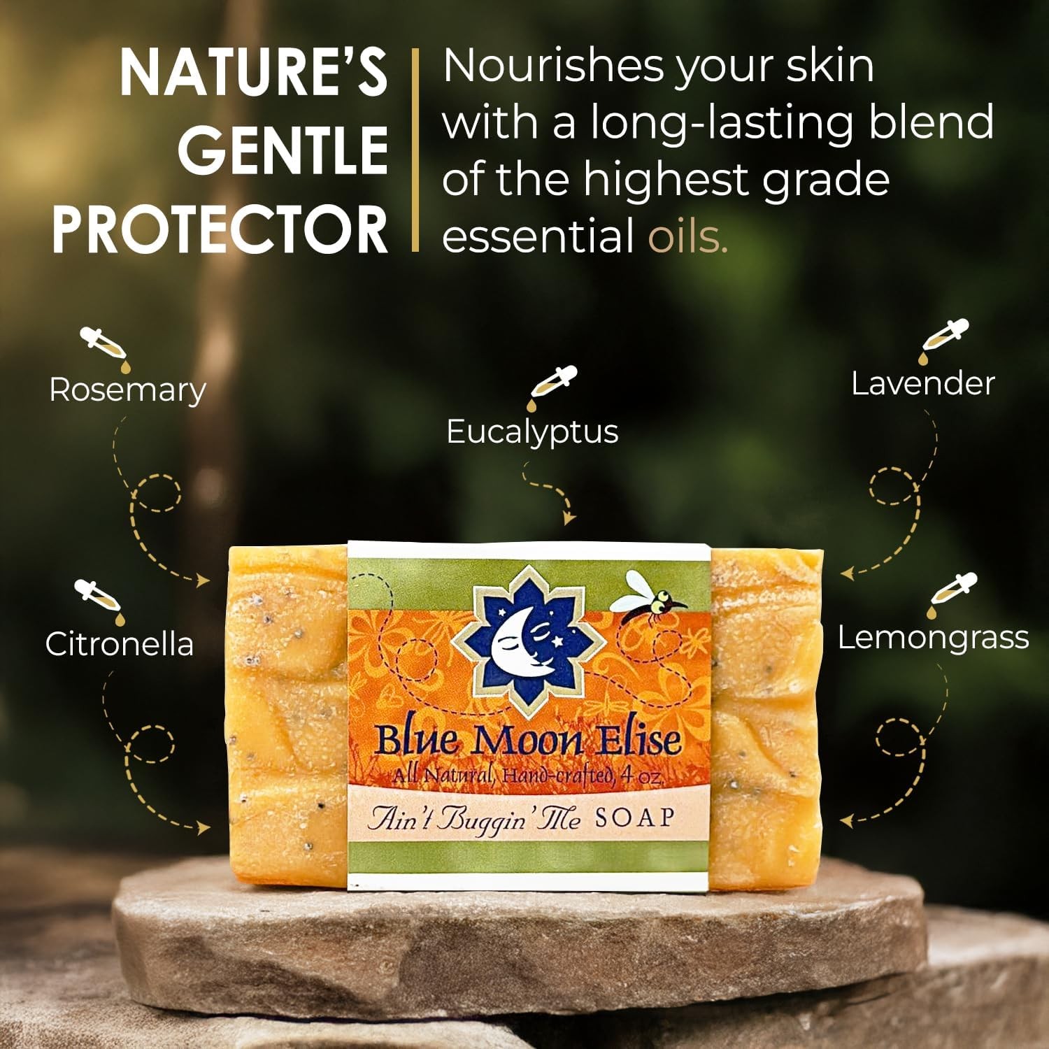 Ain’t Buggin Me Citronella Bar Soap for Men and Women, Natural Handmade Soap