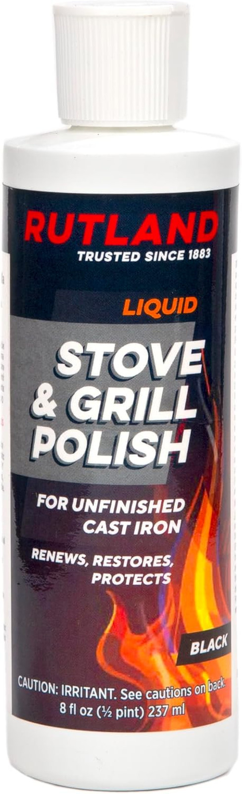 Rutland Liquid Stove and Grill Polish for Cast Iron and Steel – Restores Wood St