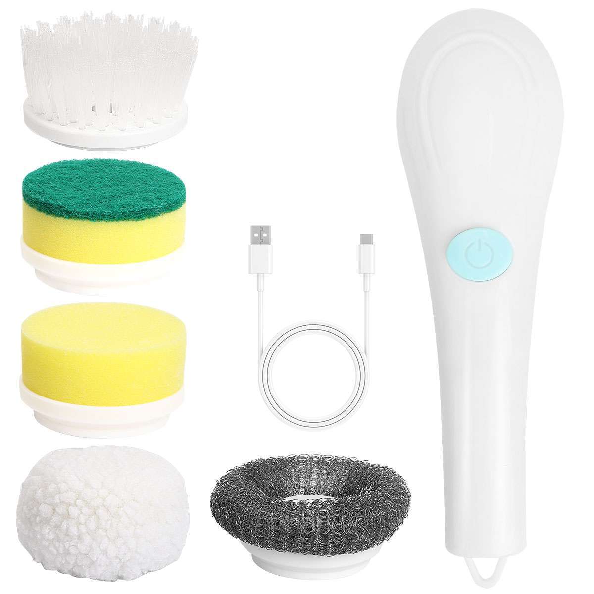 Electric Cordless Cleaning Brush Spin Scrubber Turbo Scrub Cleaner Rechargeable