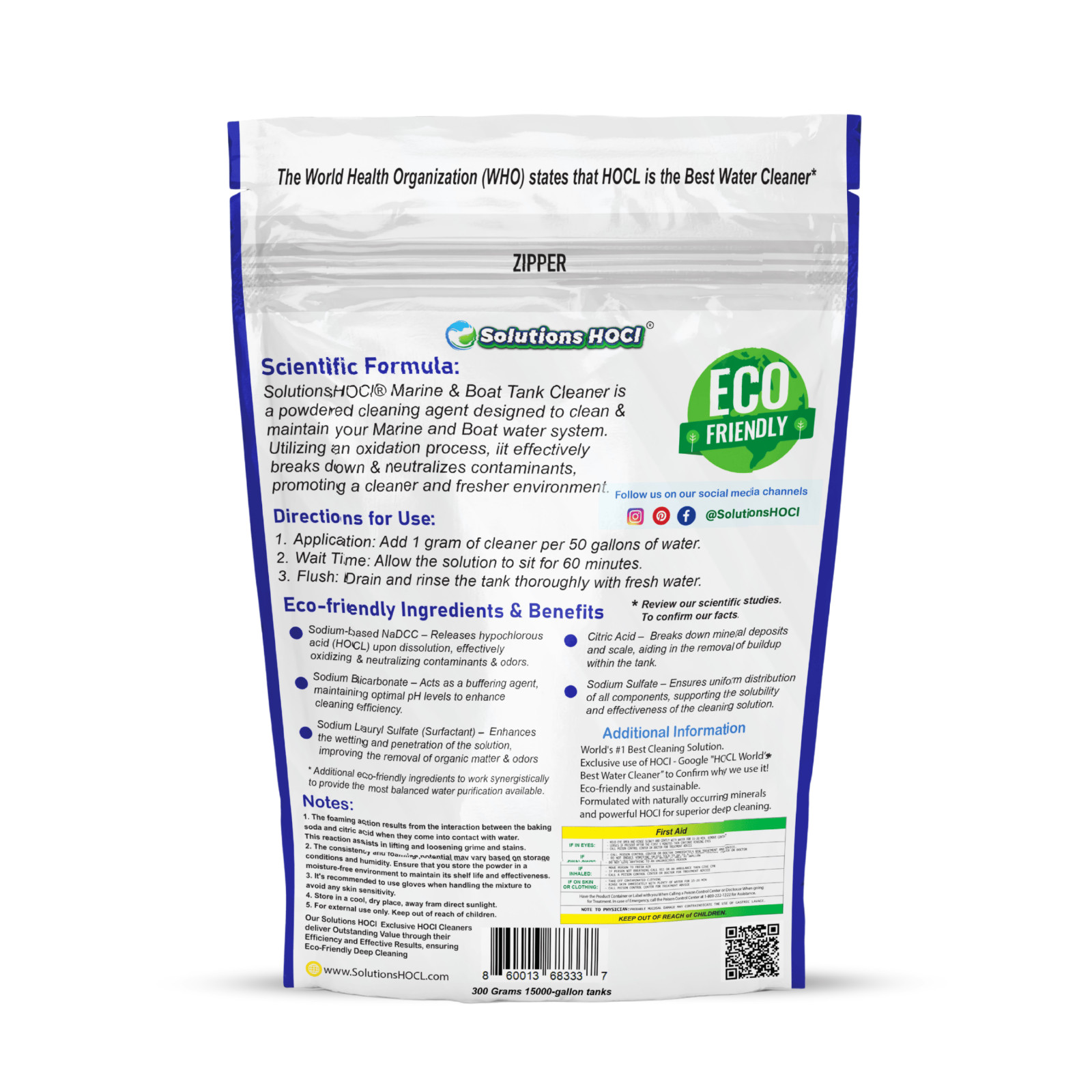 Marine & Boat Water Tank Cleaner 300g – Eco-Friendly, Bleach-Free Descaler